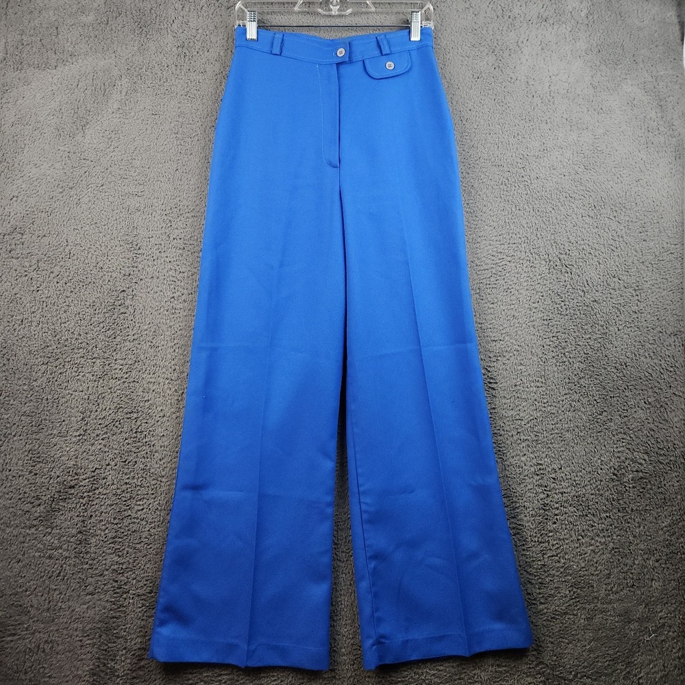 Vintage Bell Bottom 70s High Waist Wide Leg Flared Pants 26x31 Rockabilly Disco